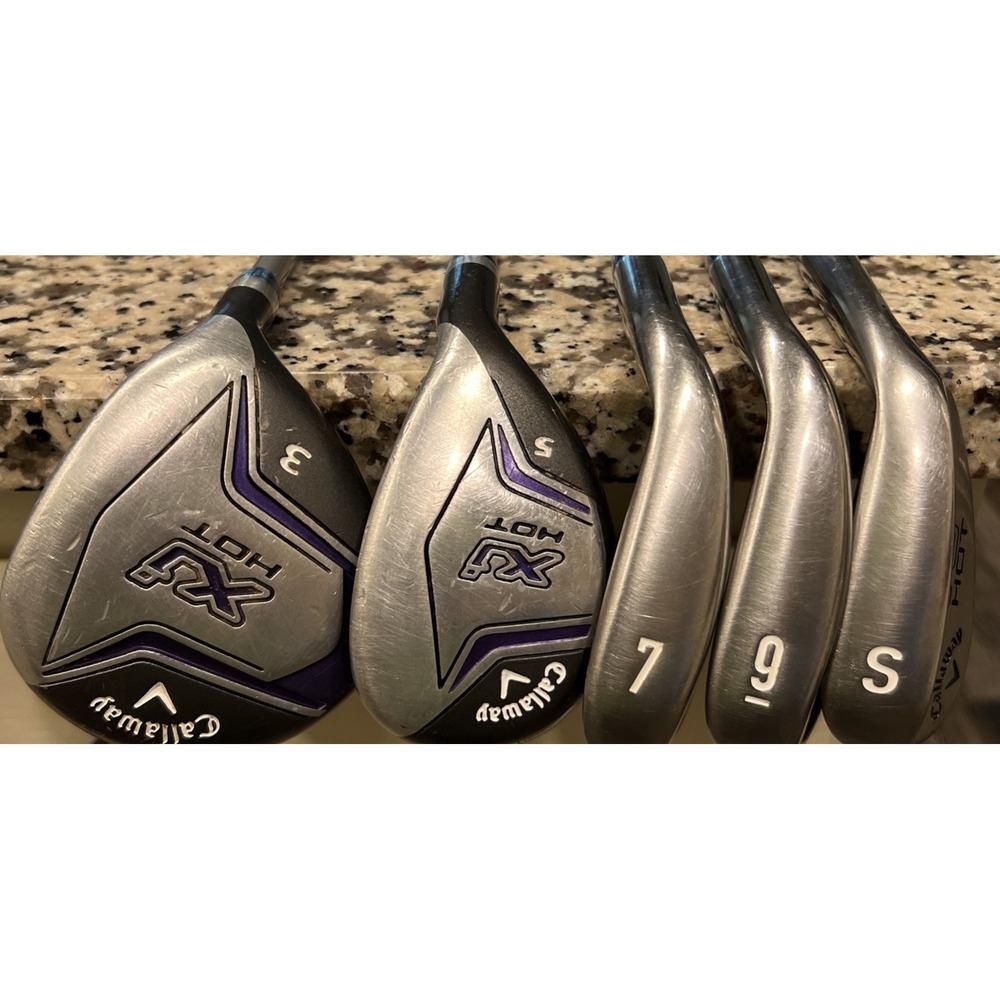 Callaway XJ Hot Junior Girl Golf Club Set 3 FW, 5 HY, 7,9 Iron,SW 5 Clubs Purple
